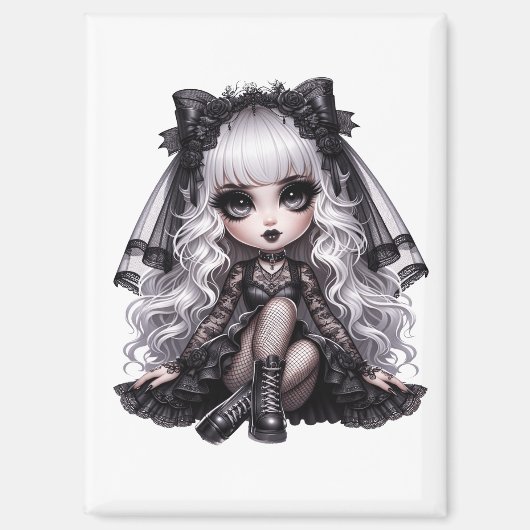 Lovely With a Dark Side Gothic Cute Magnet (Voorkant)