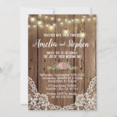 Lovely Wooden Rustic Wedding Uitnodiging (Voorkant)