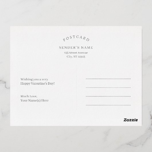 Lovely XOXO Folie Valentijnsdag Foto Briefkaart (Achterkant)