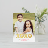 Lovely XOXO Folie Valentijnsdag Foto Briefkaart (Staand Voorkant)