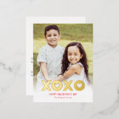 Lovely XOXO Folie Valentijnsdag Foto Briefkaart (Voorkant / Achterkant)