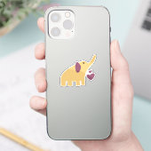 Lovely Yellow Elephant With Hearts Sticker (Telefoon)