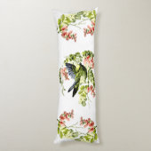 Lovely Young Parrot in Flowering Tree Lichaamskussen (Achterkant (Verticaal))