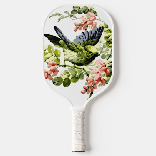 Lovely Young Parrot in Flowering Tree Pickleball Paddle (Voorkant)