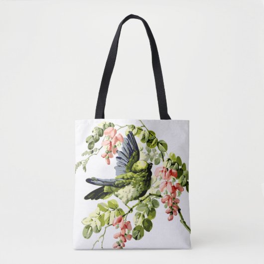 Lovely Young Parrot in Flowering Tree Tote Bag (Voorkant)