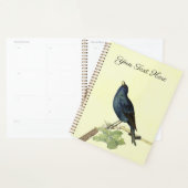 Lovely Zingende zwarte vogel op Branch Caterpipe Planner (Display)