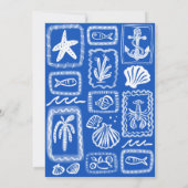 LoveNote van het Zee Beach Hand-Drawn Schattige Cu Save The Date (Achterkant)