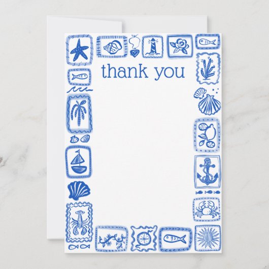 LoveNotes uit de Zee Moderne Cute Bruidsmeisjes Br Bedankkaart (Voorkant)