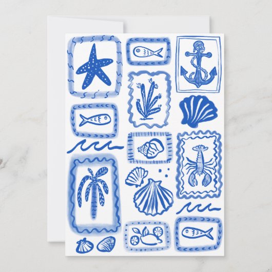 LoveNotes uit de Zee Moderne Cute Bruidsmeisjesfee Bedankkaart (Achterkant)