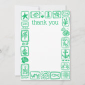 LoveNotes van het Zee Modern Schattige Vrijgezelle Bedankkaart (Voorkant)