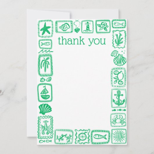 LoveNotes van het Zee Modern Schattige Vrijgezelle Bedankkaart (Voorkant)