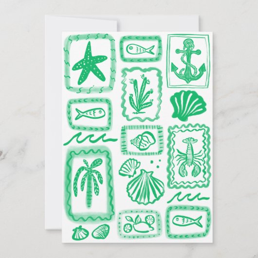 LoveNotes van het Zee Modern Schattige Vrijgezelle Bedankkaart (Achterkant)