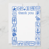 LoveNotes van het Zee Modern Schattige Vrijgezelle Bedankkaart (Voorkant)