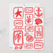 LoveNotes van het Zee Vrijgezellenfeest Modern CUS Kaart (Achterkant)