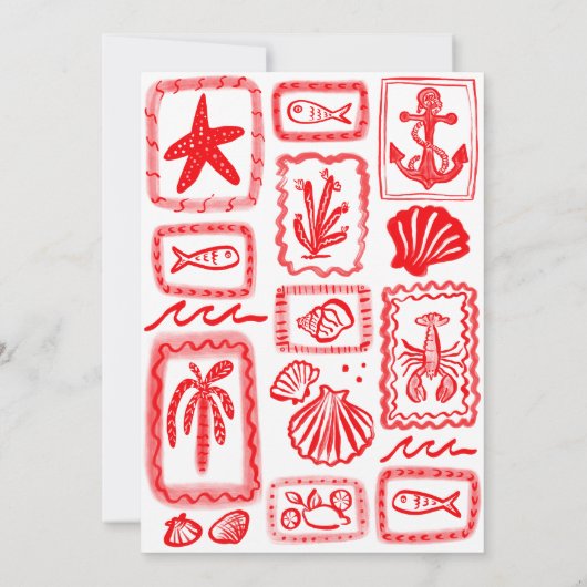 LoveNotes van het Zee Vrijgezellenfeest Modern CUS Kaart (Achterkant)