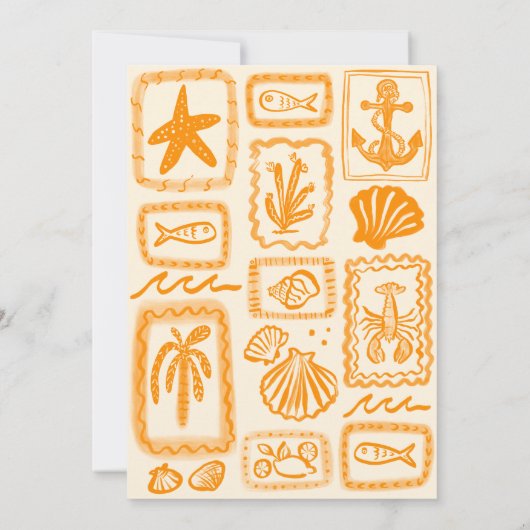 LoveNotes van het Zee Vrijgezellenfeest Modern CUS Kaart (Achterkant)