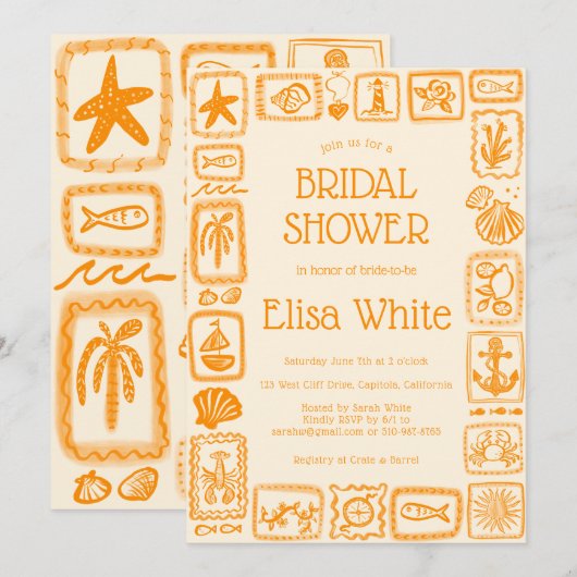 LoveNotes van het Zee Vrijgezellenfeest Modern CUS Kaart (Voorkant / Achterkant)