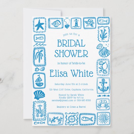 LoveNotes van het Zee Vrijgezellenfeest Modern CUS Kaart (Voorkant)