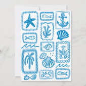 LoveNotes van het Zee Vrijgezellenfeest Modern CUS Kaart (Achterkant)