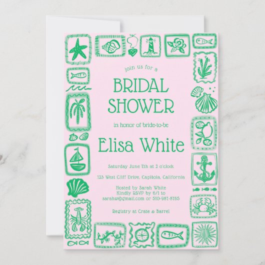 LoveNotes van het Zee Vrijgezellenfeest Modern CUS Kaart (Voorkant)