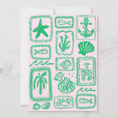 LoveNotes van het Zee Vrijgezellenfeest Modern CUS Kaart (Achterkant)