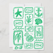 LoveNotes van het Zee Vrijgezellenfeest Modern CUS Kaart (Achterkant)