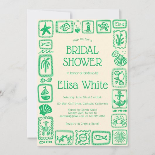 LoveNotes van het Zee Vrijgezellenfeest Modern CUS Kaart (Voorkant)