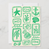 LoveNotes van het Zee Vrijgezellenfeest Modern CUS Kaart (Achterkant)