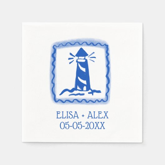LoveNotes van Zee Lighthouse CUSTOM WEDDING Servet (Voorkant)