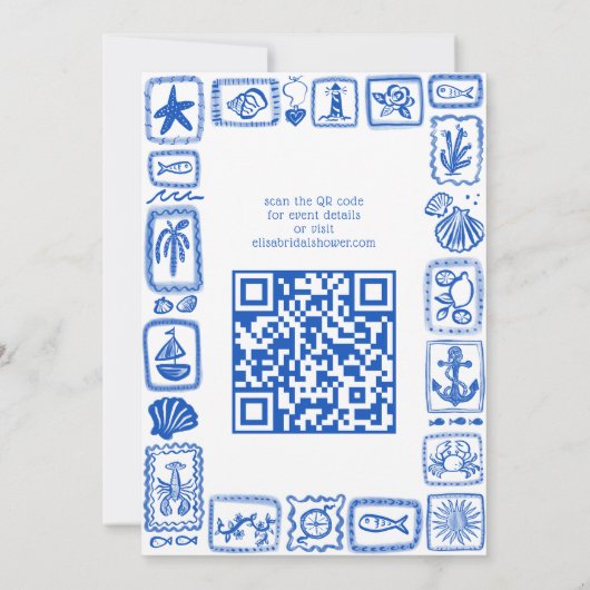 LoveNotes van Zee Modern CUSTOM QR Vrijgezellenfee Kaart (Achterkant)