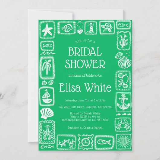 LoveNotes van Zee Modern CUSTOM QR Vrijgezellenfee Kaart (Voorkant)