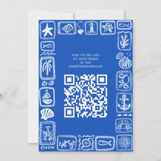 LoveNotes van Zee Modern CUSTOM QR Vrijgezellenfee Kaart (Achterkant)