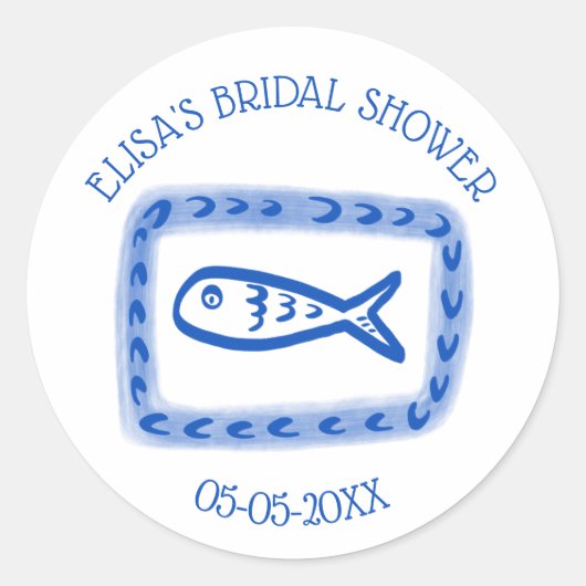 LoveNotes van Zee Schattigee vis CUSTOM Vrijgezell Ronde Sticker (Voorkant)