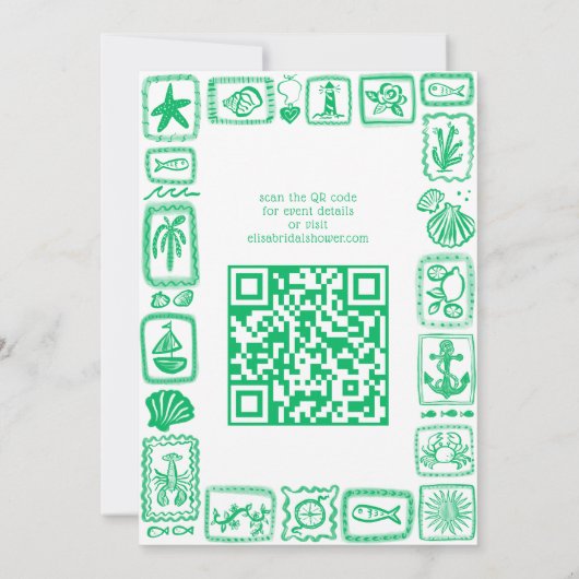 LoveNotes van Zee Vrijgezellenfeest Modern CUSTOM  Kaart (Achterkant)