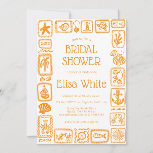 LoveNotes van Zee Vrijgezellenfeest Modern CUSTOM  Kaart (Voorkant)