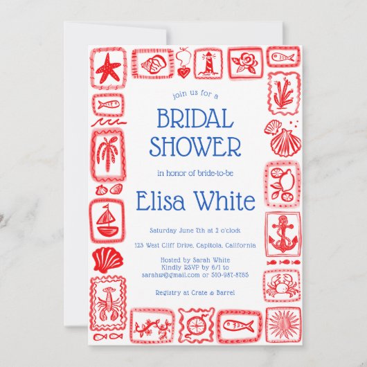 LoveNotes van Zee Vrijgezellenfeest Modern CUSTOM  Kaart (Voorkant)