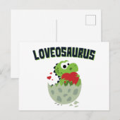 Loveosaurus Valentijnsdag Dino Schattige Briefkaart (Voorkant / Achterkant)
