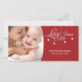 LovePeaceJoy Hangend ornament Premium fotokaart Feestdagenkaart (Voorkant)