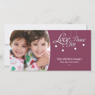 LovePeaceJoy Hangend Ornament Premium Fotokaart Feestdagenkaart