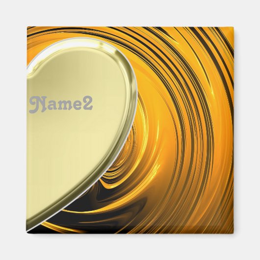 Lover2 half gouden hart magneet (Voorkant)