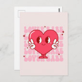 Lover Babe | Schattige lachend hart en herhalende  Briefkaart (Voorkant / Achterkant)