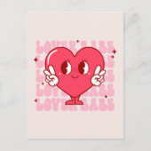 Lover Babe | Schattige lachend hart en herhalende  Briefkaart (Voorkant)