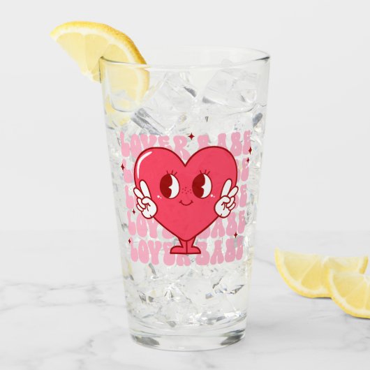 Lover Babe | Schattige lachend hart en herhalende Glas (Voorkant ijs)