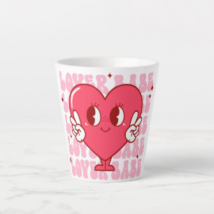 Lover Babe   Schattige lachend hart en herhalende  Latte Mok