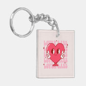 Lover Babe | Schattige lachend hart en herhalende Sleutelhanger (Voorkant Links)