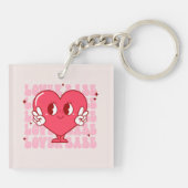 Lover Babe | Schattige lachend hart en herhalende Sleutelhanger (Achterkant)