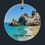 Lover Beach, Cabo San Lucas Keramisch Ornament<br><div class="desc">Lover's Beach is de grootste strandattractie in Cabo San Lucas. Zon,  zand en mooi water houden de mensen overdag bezig.</div>