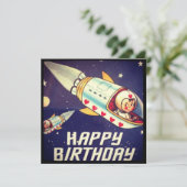 Lover Boy Birthday Rocket Kaart (Staand voorkant)