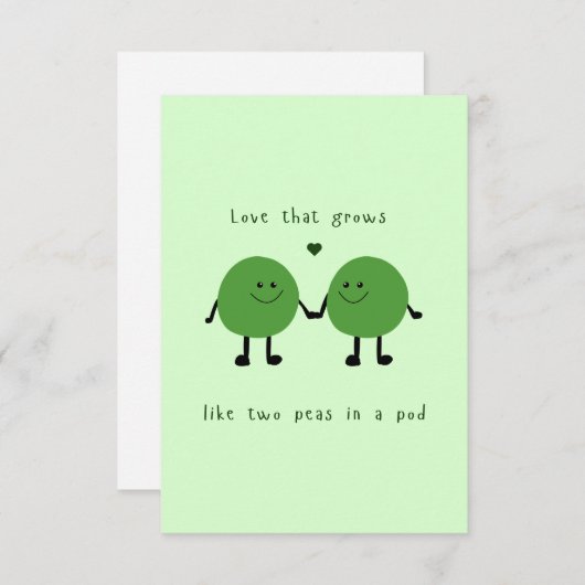 Lover Card Peas - cute two peas in a pod (Voorkant / Achterkant)