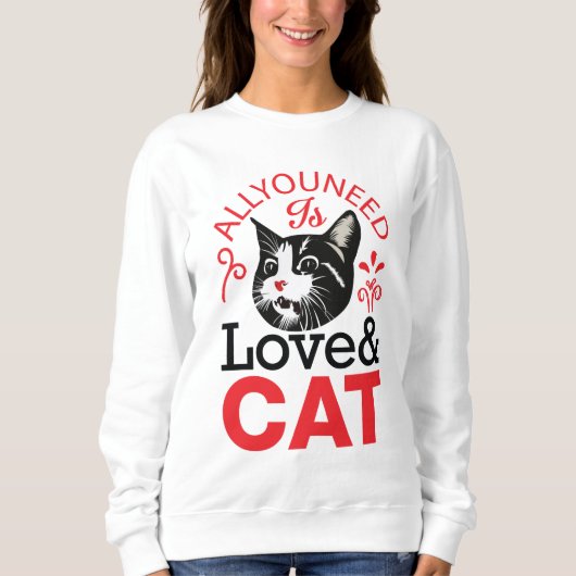 Lover & Cat Vrouwen Sweatshirt – Gezellig, Stijlvo (Voorkant)
